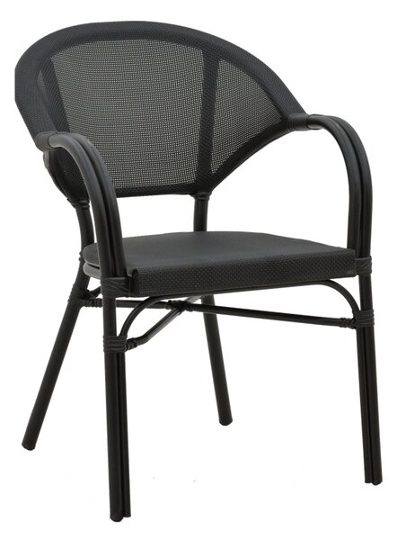 Fotoliu de exterior, Model Elyza, culoare negru, aluminiu si textil, 57x62x84 cm