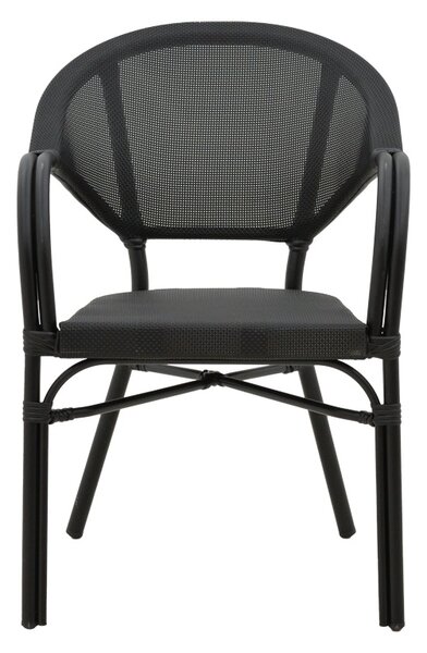 Fotoliu de exterior, Model Elyza, culoare negru, aluminiu si textil, 57x62x84 cm