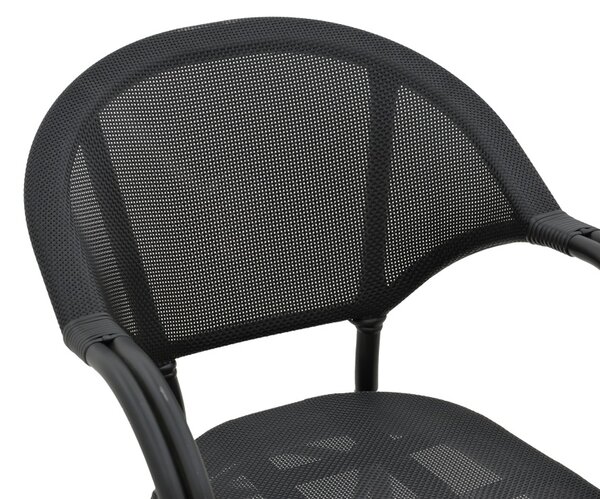 Fotoliu de exterior, Model Elyza, culoare negru, aluminiu si textil, 57x62x84 cm