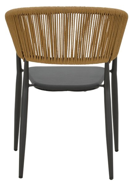 Fotoliu de exterior, Model Raven, culoare natural si antracit, rattan si textil, 57x62x78 cm
