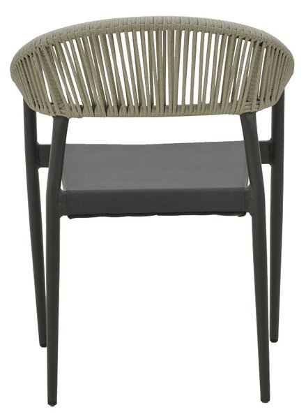 Fotoliu de exterior, Model Elation, culoare antracit, aluminiu si poliratan, 56x62x77 cm