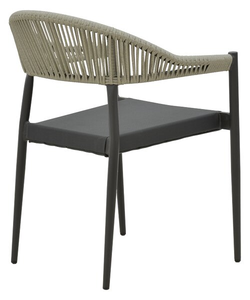 Fotoliu de exterior, Model Elation, culoare antracit, aluminiu si poliratan, 56x62x77 cm