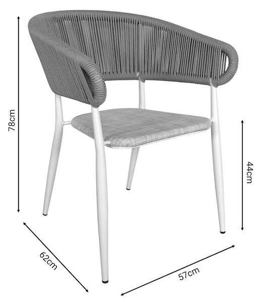 Set de 5 buc masa si scaune de gradina Nares-Raven aluminiu alb si placaj nuanta naturala 140x80x72.5 cm