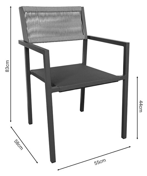 Set de 3 buc masa si scaune de gradina Savor-Kliton aluminiu alb si ratan culoare naturala 80x80x74 cm