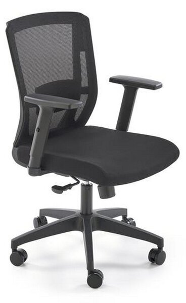 Scaun birou PAREDES, negru, stofa/plasa, 62x60x97/107 cm
