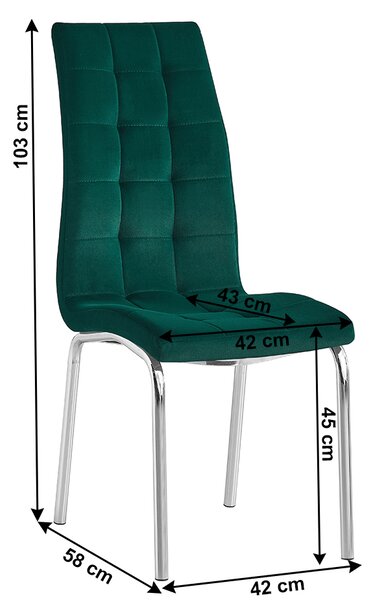Scaun de sufragerie Harison NEW (smaragd + Crom). 1028878