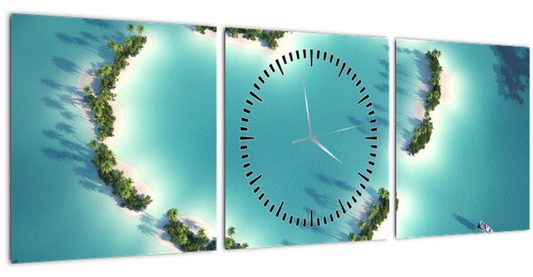 Tablou - Insulele inimii (cu ceas) (90x30 cm)
