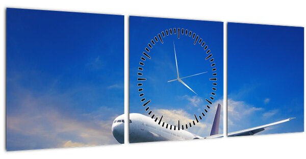 Tablou cu avion (cu ceas) (90x30 cm)