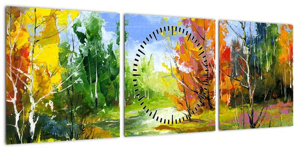 Tablou - Peisaj - pictură (cu ceas) (90x30 cm)