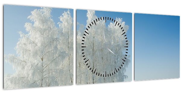 Tablou - Peisaj înzăpezit (cu ceas) (90x30 cm)