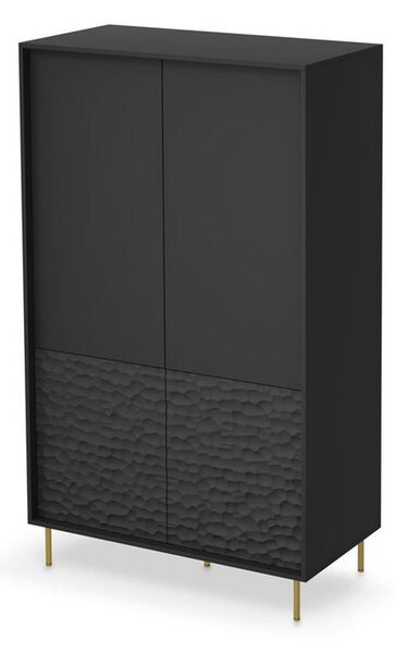 Dulap BULLET S-1, negru, PAL laminat/metal, 90x53x185 cm