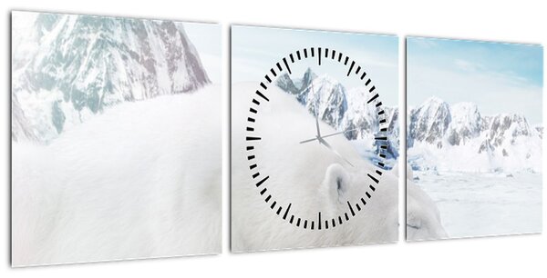 Tablou - Urs polar (cu ceas) (90x30 cm)