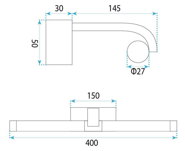 Aplică LED pentru baie APP1887-1W 40cm BLACK