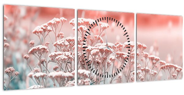 Tablou - Flori de câmp (cu ceas) (90x30 cm)