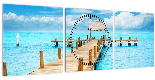 Tablou - Ponton (cu ceas) (90x30 cm)