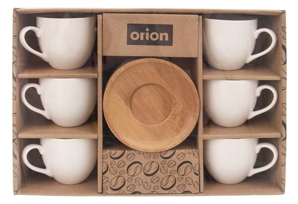 Set de 6 cești din porțelan alb de 125 ml Whiteline - Orion