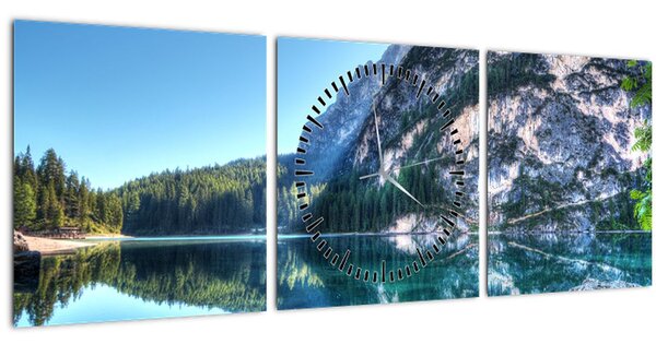 Tablou - Lac montan (cu ceas) (90x30 cm)