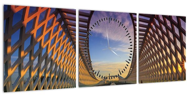 Tablou - Pod cu arhitectură modernă (cu ceas) (90x30 cm)