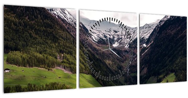 Tablou - Valea la poalele munților (cu ceas) (90x30 cm)