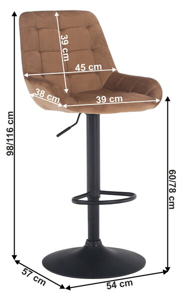 Z0ND0 Scaun tip bar Chelsey (maro + negru). 1034245