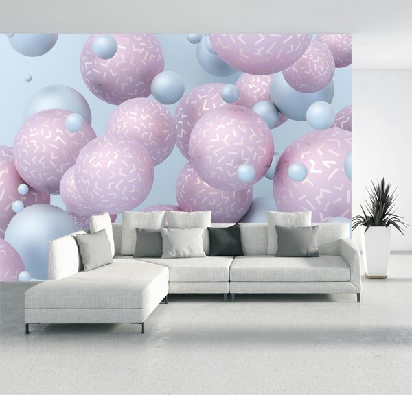 Fototapet - Abstract sfere pastel (296x200 cm)