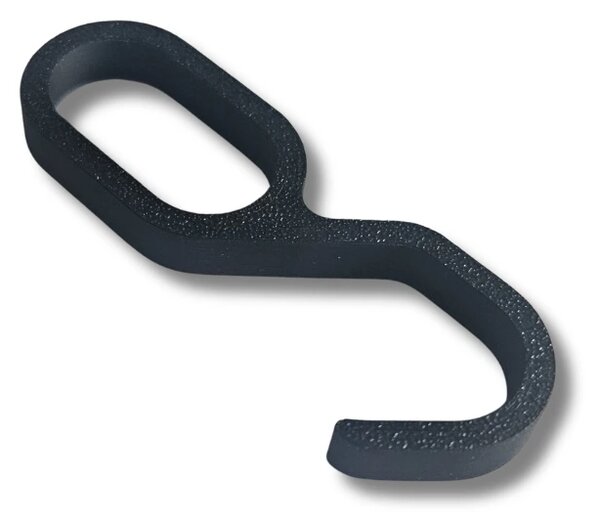 Cârlig de haine din plastic pentru tijă ovală de haine, negru