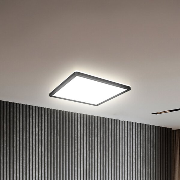 B.K. Licht Panou LED Slim telecomandă RGBW, 29 x cm, negru, iluminare din spate, reglabil, Negru, Studiu / Birou, Plastic