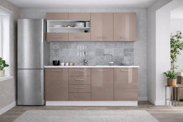 Bucatarie din Mdf Lucios Antonia 1.8 m