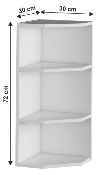 Raft superior de bucătărie, colț Janne Tip 3 (alb). 1021185