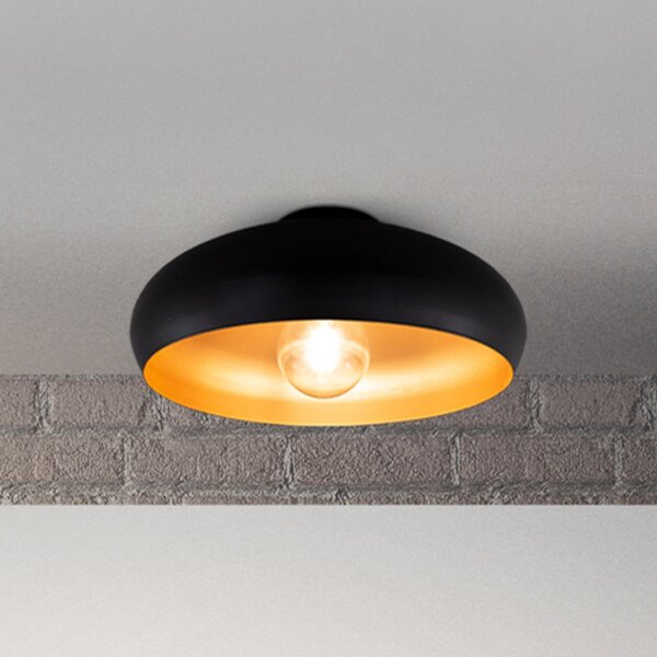 B.K. Licht Plafonieră Zoe, negru-auriu, metal, E27, reglabil, Negru, Camera de zi / sufragerie, Metal, Modern