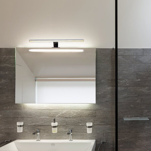 B.K. Licht Lampă LED pentru oglindă Mira, lățime 60 cm, crom, metal, 4.000 K, Crom, Baie