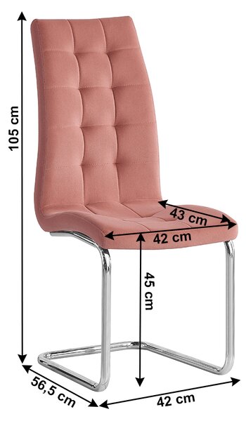 Scaun de sufragerie Farando NEW (roz + Crom). 1028875