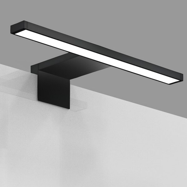 B.K. Licht Lampa cu oglindă LED Bill, lățime 30 cm, negru, metal, 4.000 K, Negru, Baie, Metal, Modern
