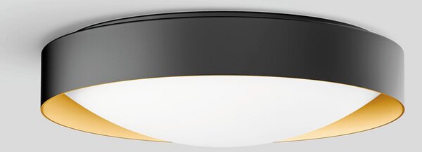 BEGA Studio Line plafonieră Ø36cm negru/alamă, reglabil, Negru, Hol, Metal, Modern