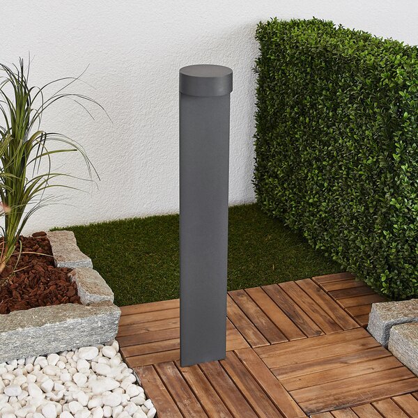 BEGA 77263K3 lampă trotuar rotund grafit 3000K jos, Gri, Metal, Modern
