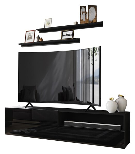 Mobilier living Berny 37 (negru + negru lucios). Promo -32%. 1036097