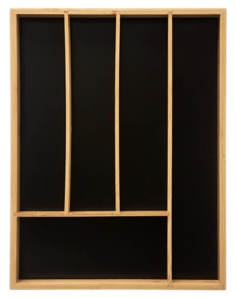 Organizator tacamuri Pufo Cuisine din lemn de bambus cu 5 compartimente, 36 x 25.5 cm