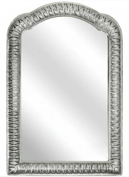 Oglinda decorativa eleganta de perete Pufo Romantic Vintage, 57 x 38 cm, argintiu