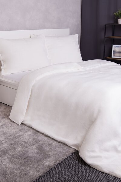 Lenjerie de pat de lux Simply din in alb 140x200 cm