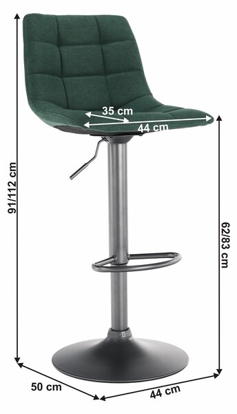 Z0ND0 Scaun tip bar Lantara (smaragd). 1021273