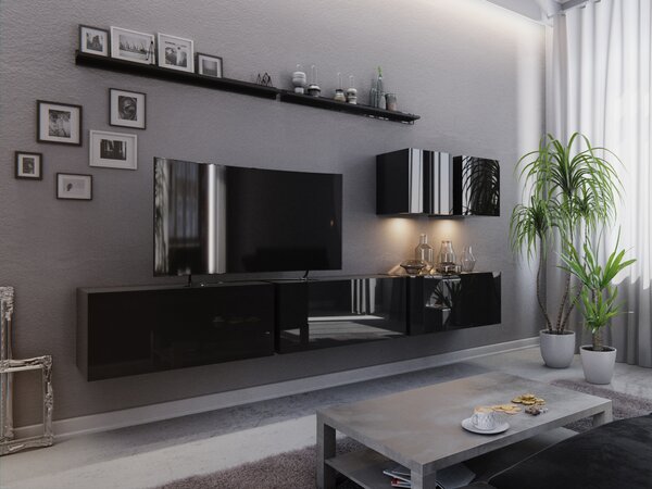 Mobilier living Darriot (negru + negru lucios). 1007694