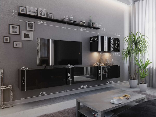 Mobilier living Darriot (alb + alb lucios). 1007693