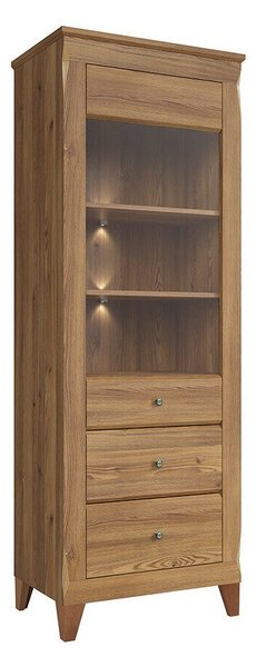 Raft Lirmora 108, Larice Sibu auriu, Sticlă călită, PAL laminat, 202x72x47cm, 72 kg