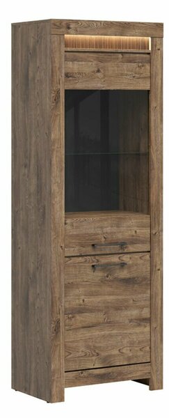 Raft Fiomoro 103, Ribbeck stejar, Sticlă, PAL laminat, 200x71x45cm, 60 kg