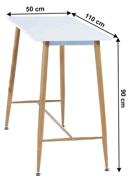 Masă tip bar Geer (alb + fag). 1034357