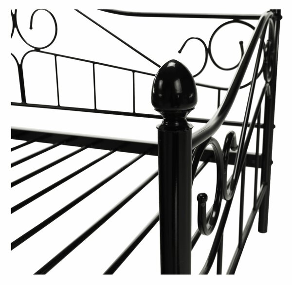 Pat de o persoană 90 cm Danina (negru) (cu somieră). 1016019