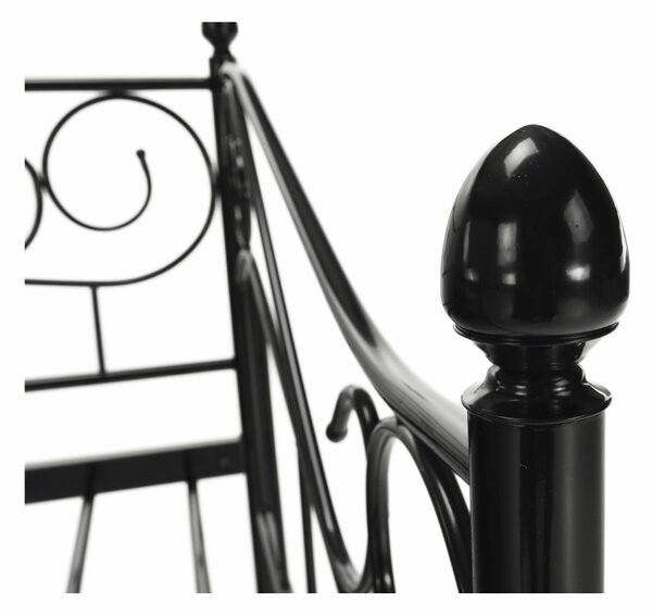 Pat de o persoană 90 cm Danina (negru) (cu somieră). 1016019