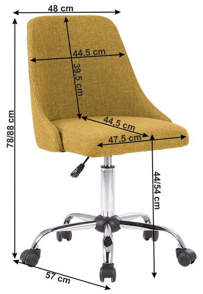 Scaun de birou Eminence (Galben + Crom). 1028724