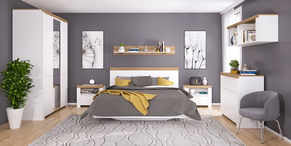 Raft 150 cm Vilgi 150 (alb + stejar wotan). 1064646