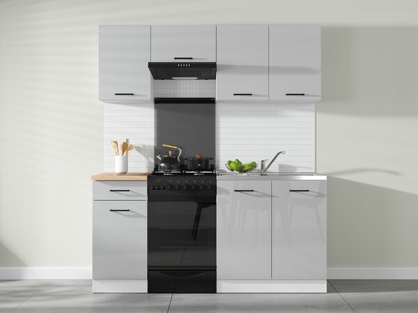 Set de bucătărie modular Line Grey 117, 170x47cm, 69.65 kg